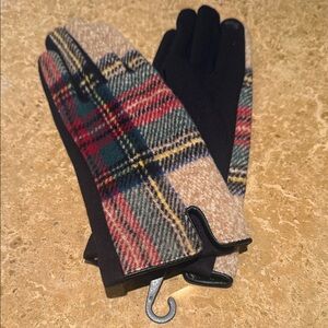 Plaid Wool Blend Women's Gloves